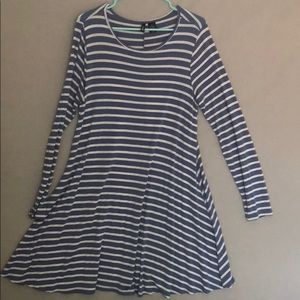 Blue-white striped dress